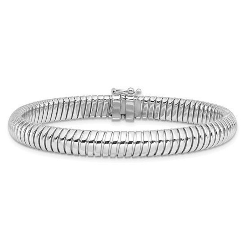 Leslie's 14K White Gold Polished 7.5mm Domed Bracelet